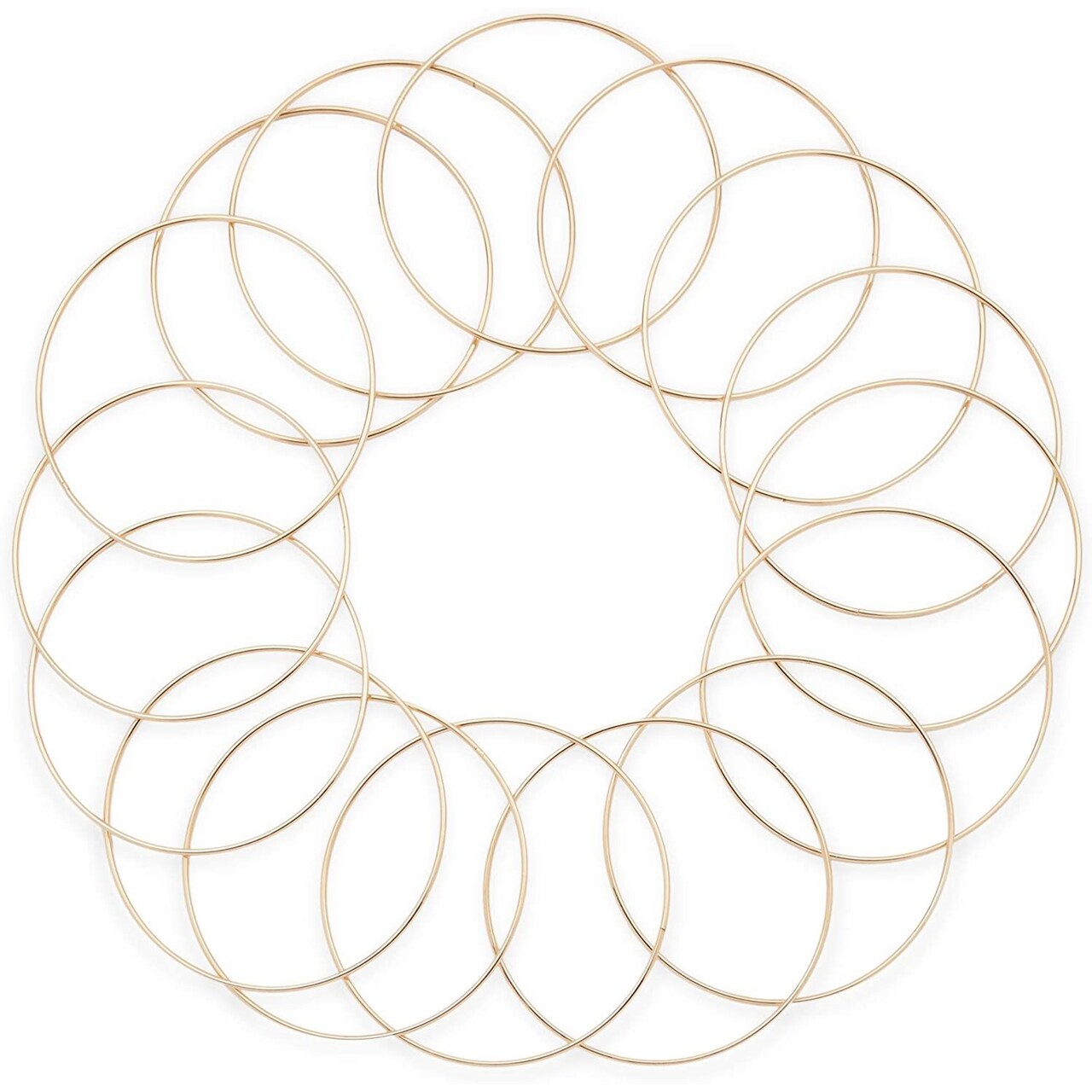 Bright Creations Metal Rings for Crafts, Macrame, and Dream Catchers (6 in, Gold, 16 Pack)